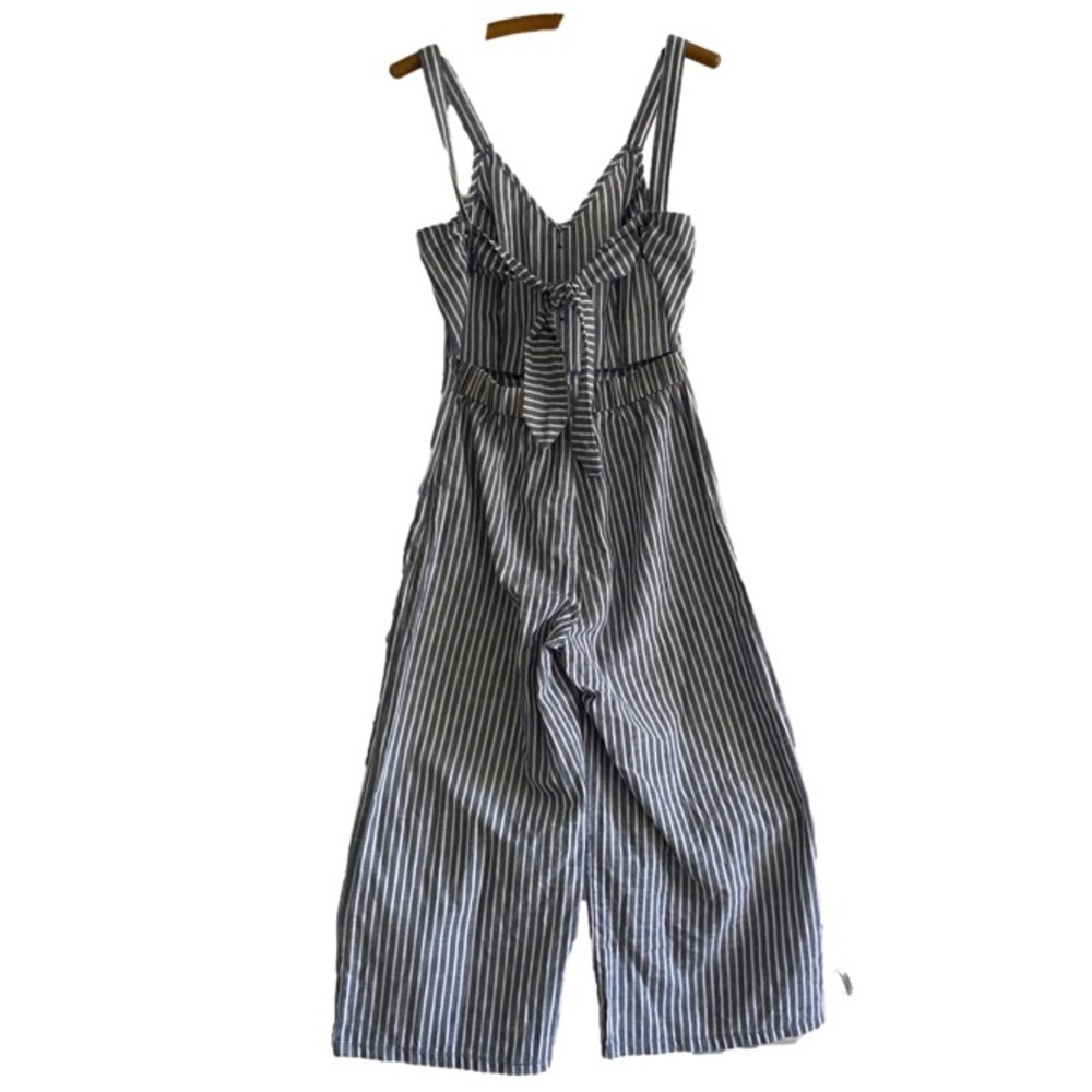 Rachel Roy Jumpsuit Cropped Blue and White Stripe Womens Size 6 - Picture 4 of 7